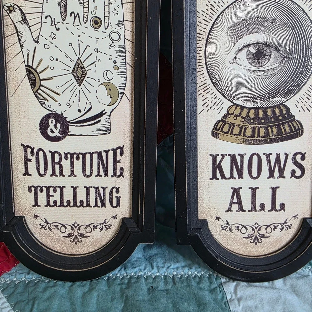 Fortune Telling Sees All Knows All Mystic Wall Decor Set Black Wood Frames 2020